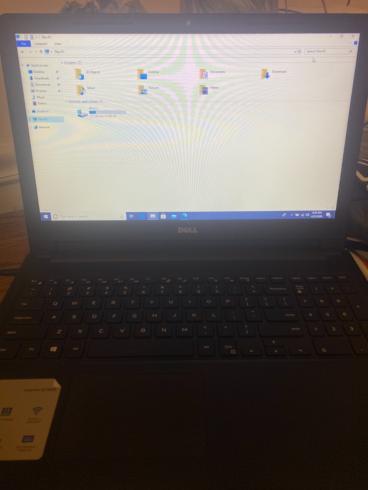 Dell Inspiron 15 3000 Laptop Intel i3-7130U 250G SSD 8GB RAM Win 10 Home