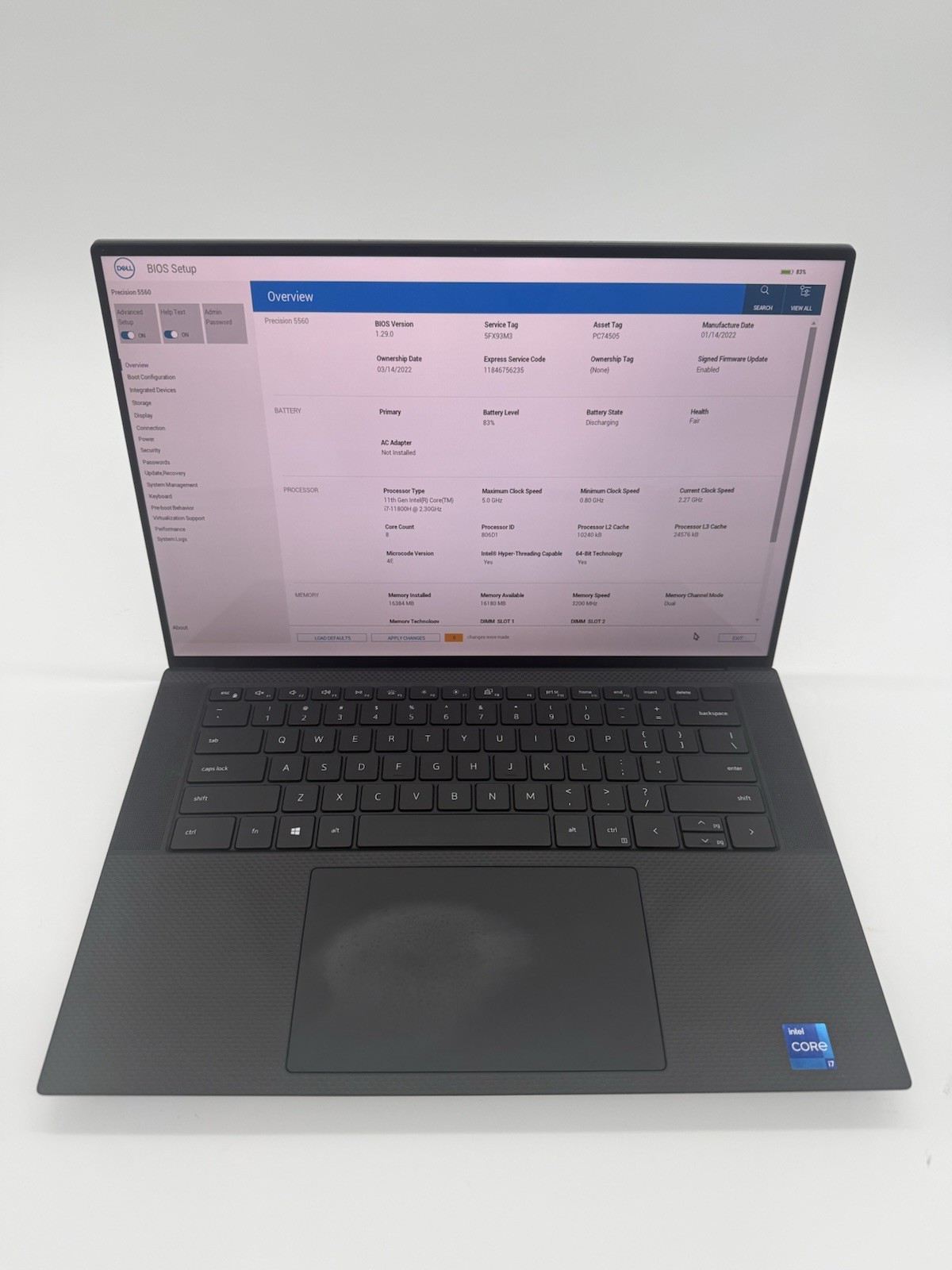 Dell Precision 5560 15.6″ Laptop Intel i7-11800H 16GB RAM 512GB SSD NVIDIA T1200