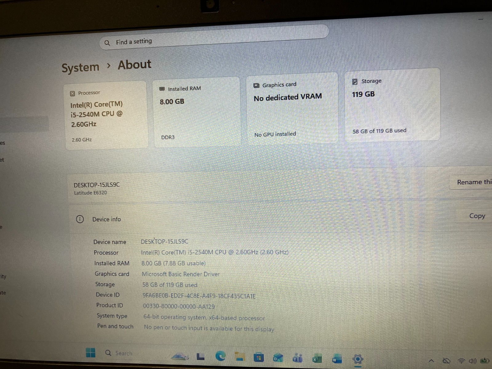 Dell Latitude E6320 i5 8GB RAM 128GB SSD Win 11 Pro Office 2021 New Battery