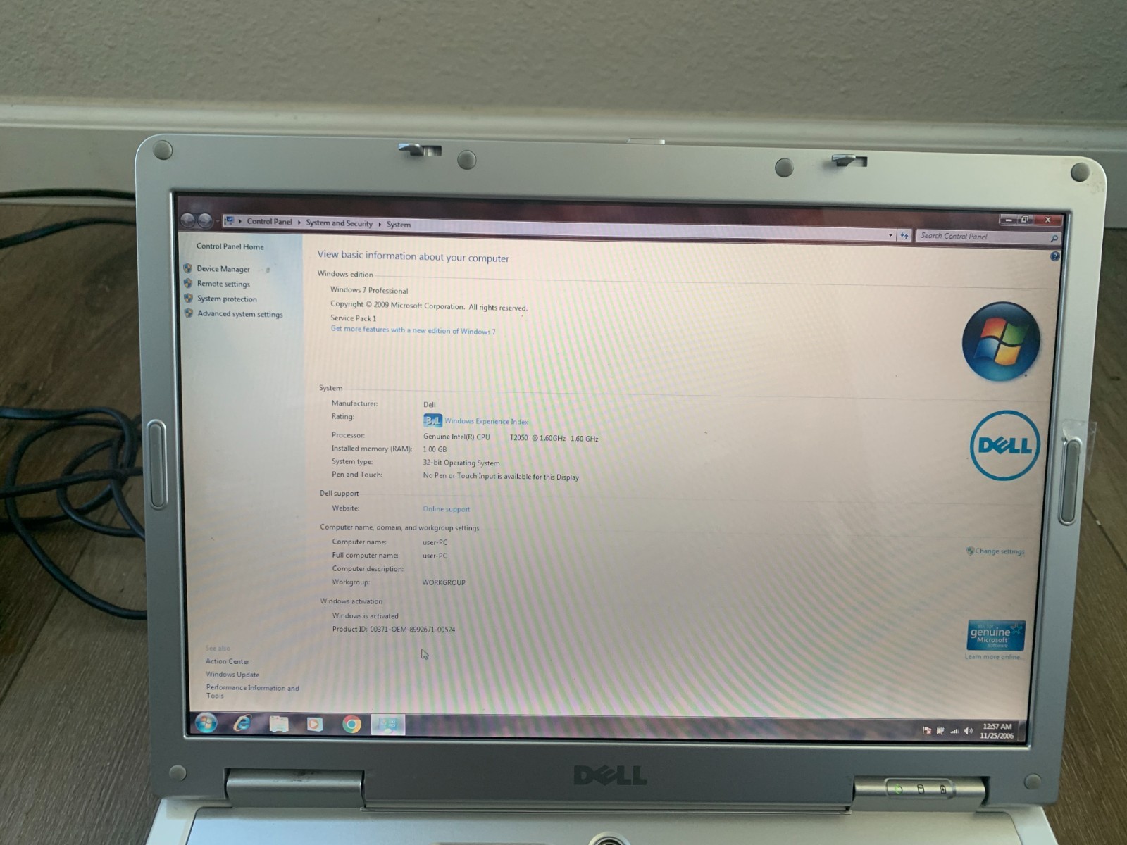 Dell Inspiron 640m 14″ Intel Core Duo T2050 1.6GHz 1GB RAM 120GB HDD Win 7 Pro