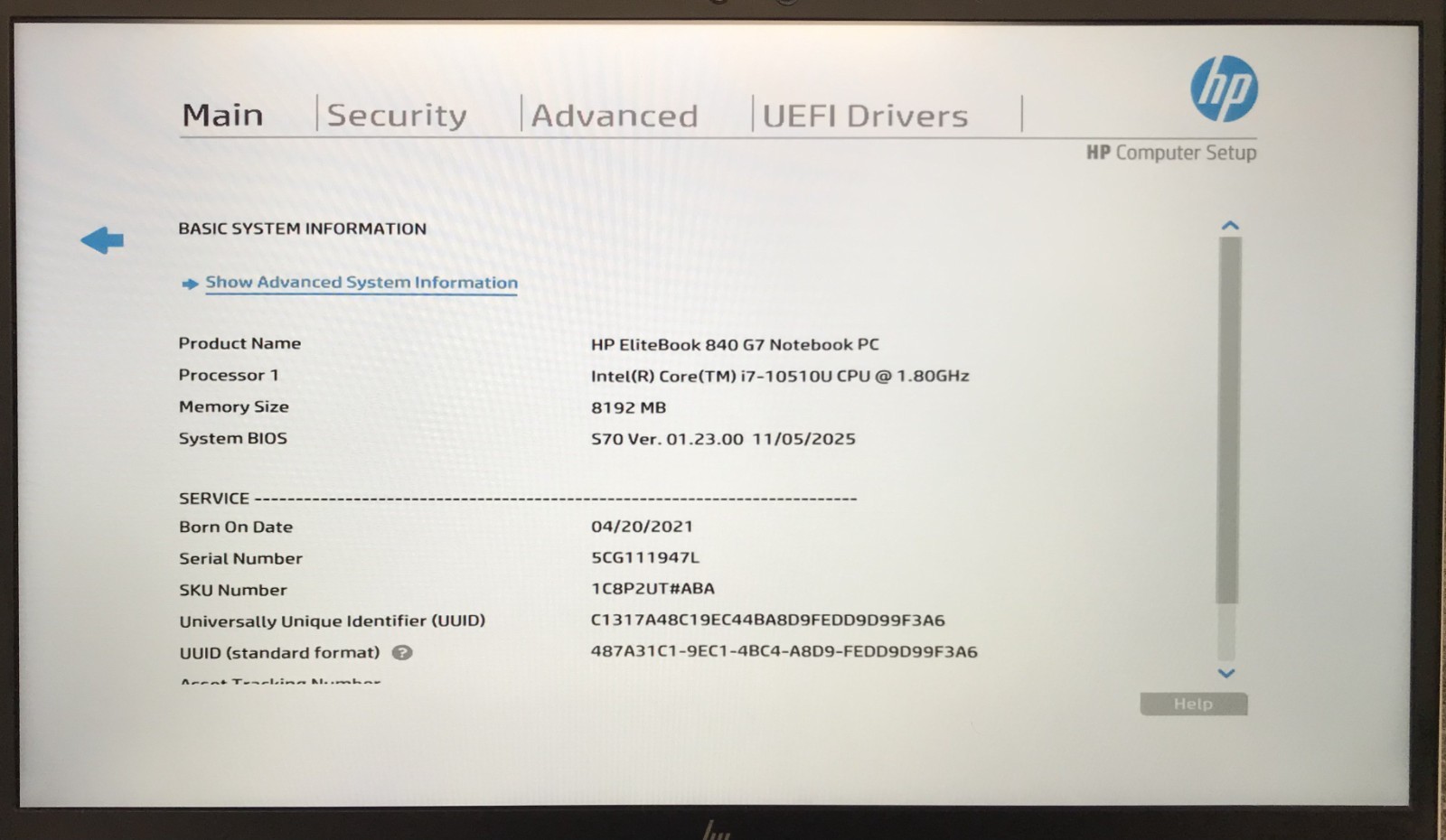 HP EliteBook 840 G7 14″ Laptop i7-10510U 8GB RAM 512GB NVMe