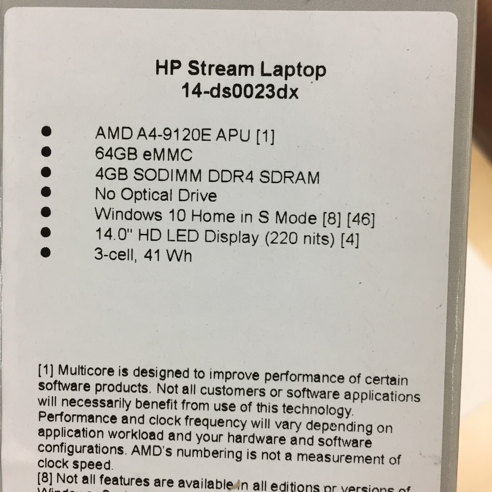 *Bad Battery* HP Stream 14-ds0023dx 14 Laptop/AMD A4-9120E/4GB RAM/64GB eMMC/W10