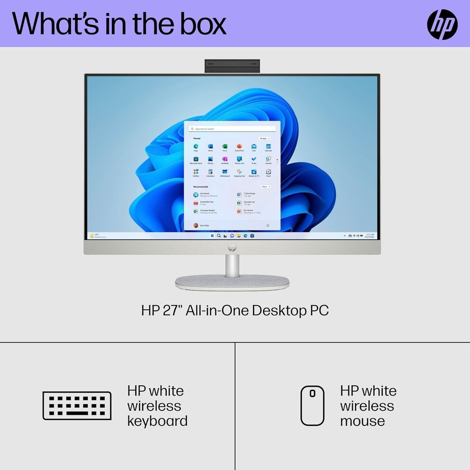 HP All-in-One 27″ Desktop Touchscreen Computer, Ultra 7-155U, 32GB RAM 1TB SSD