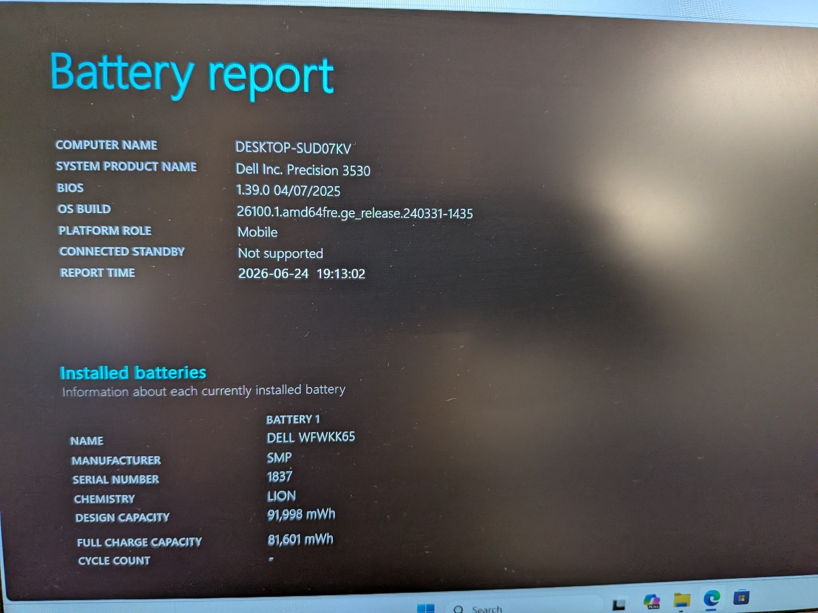 Dell Precision Laptop 3530 15.6″ 512GBSSD, Intel Core i7, 32GB RAM Win11 wAdapt