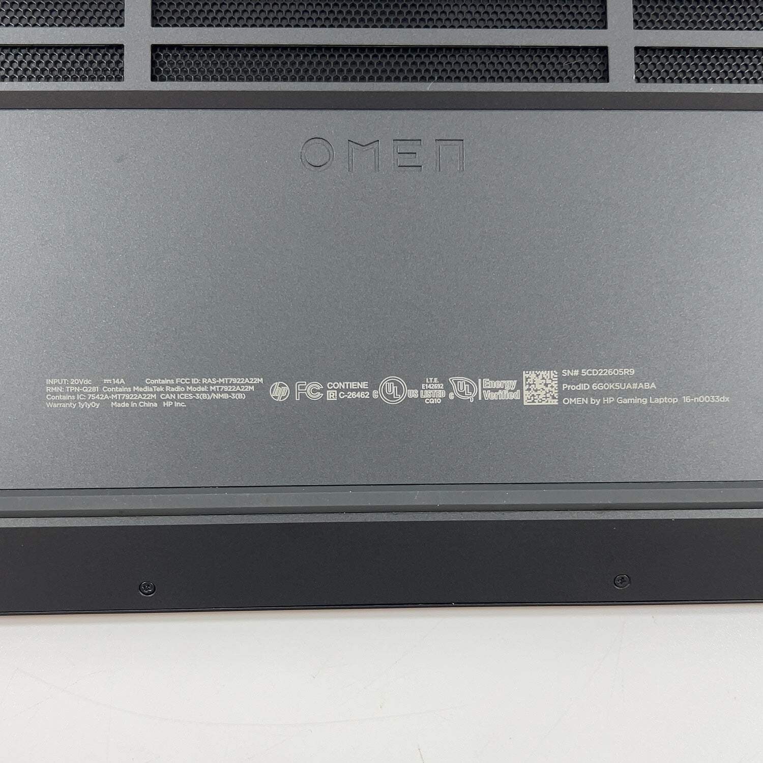 HP Omen 16-N0033DX 16″ Ryzen 7 6800H 3.2GHz 16GB RAM 1TB SSD AMD Radeon RX 6650M