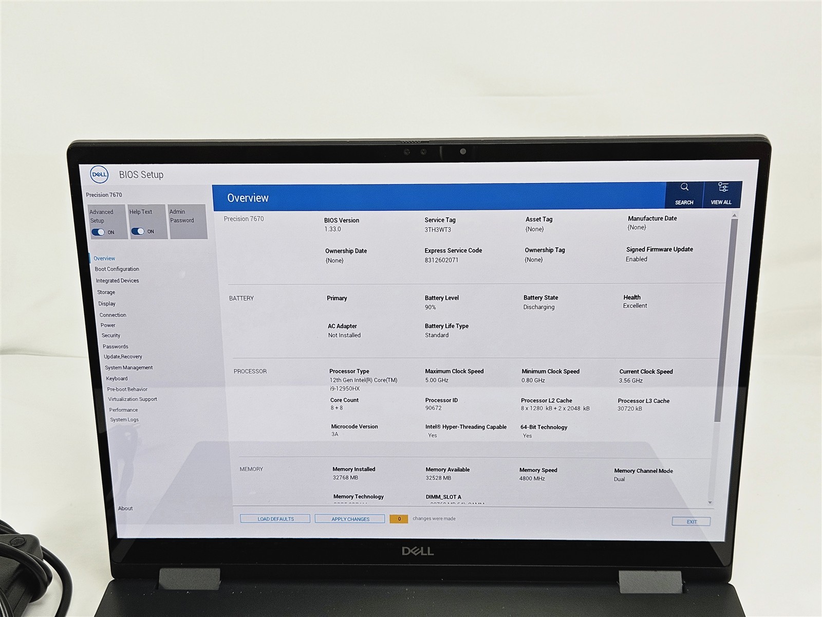 Dell 16″ Precision 7670 4K OLED Touch i9-12950HX RTX 3080 Ti 32GB RAM 1TB SSD