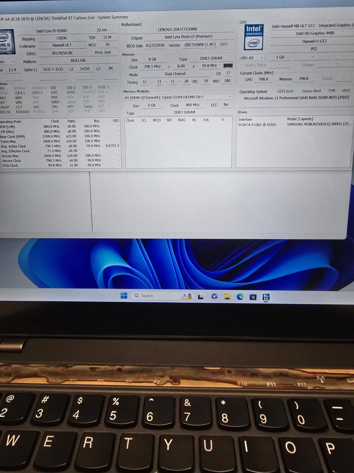 Lenovo X1 Carbon 2nd Gen Touchscreen | i5-4200U 8GB RAM 256GB SSD | WQHD Backlit