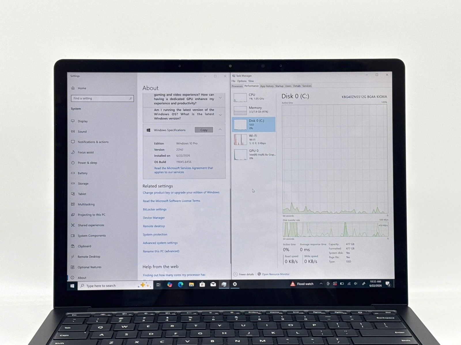 Microsoft Surface Laptop 4 13.5″ i5-1145G7 8GB 512GB SSD Works Good – Bad USB Po