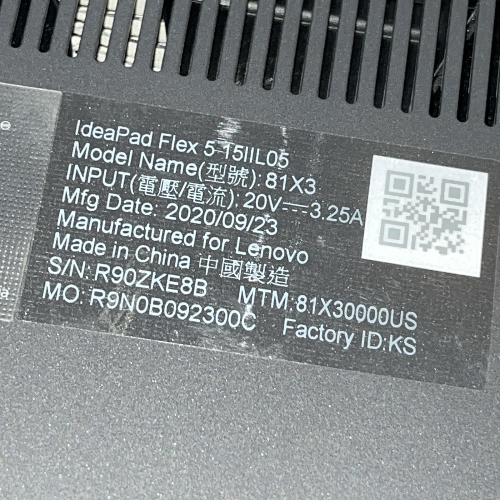 LENOVO THINKPAD FLEX 5 15IIL05 INTEL CORE I7-1065G7 1.30GHZ 16GB RAM NO HD