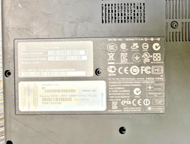 HP FOLIO 13-2000 – FOR PARTS – INTEL I5