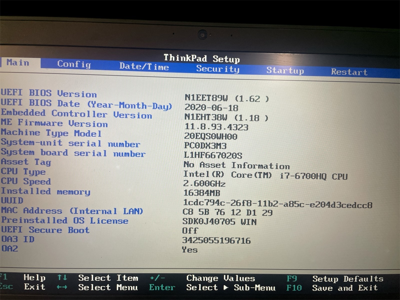 Lenovo ThinkPad P50 – Intel i7 6th Gen – 16GB RAM – 512GB SSD – AS-IS for Parts