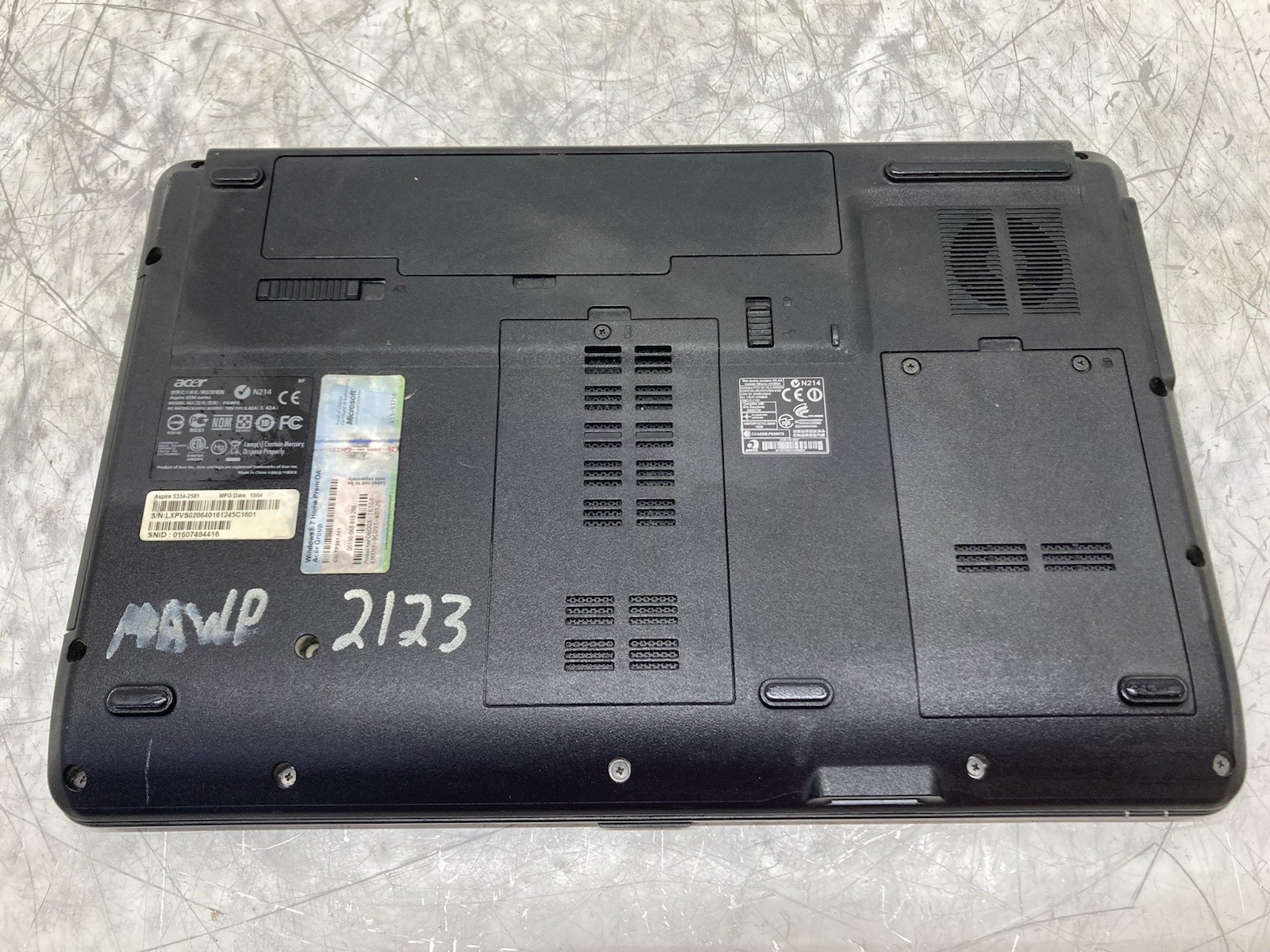 ACER Aspire 5334 Laptop Intel Celeron 900 2.20GHz 3GB RAM No HDD – Boot to BIOS