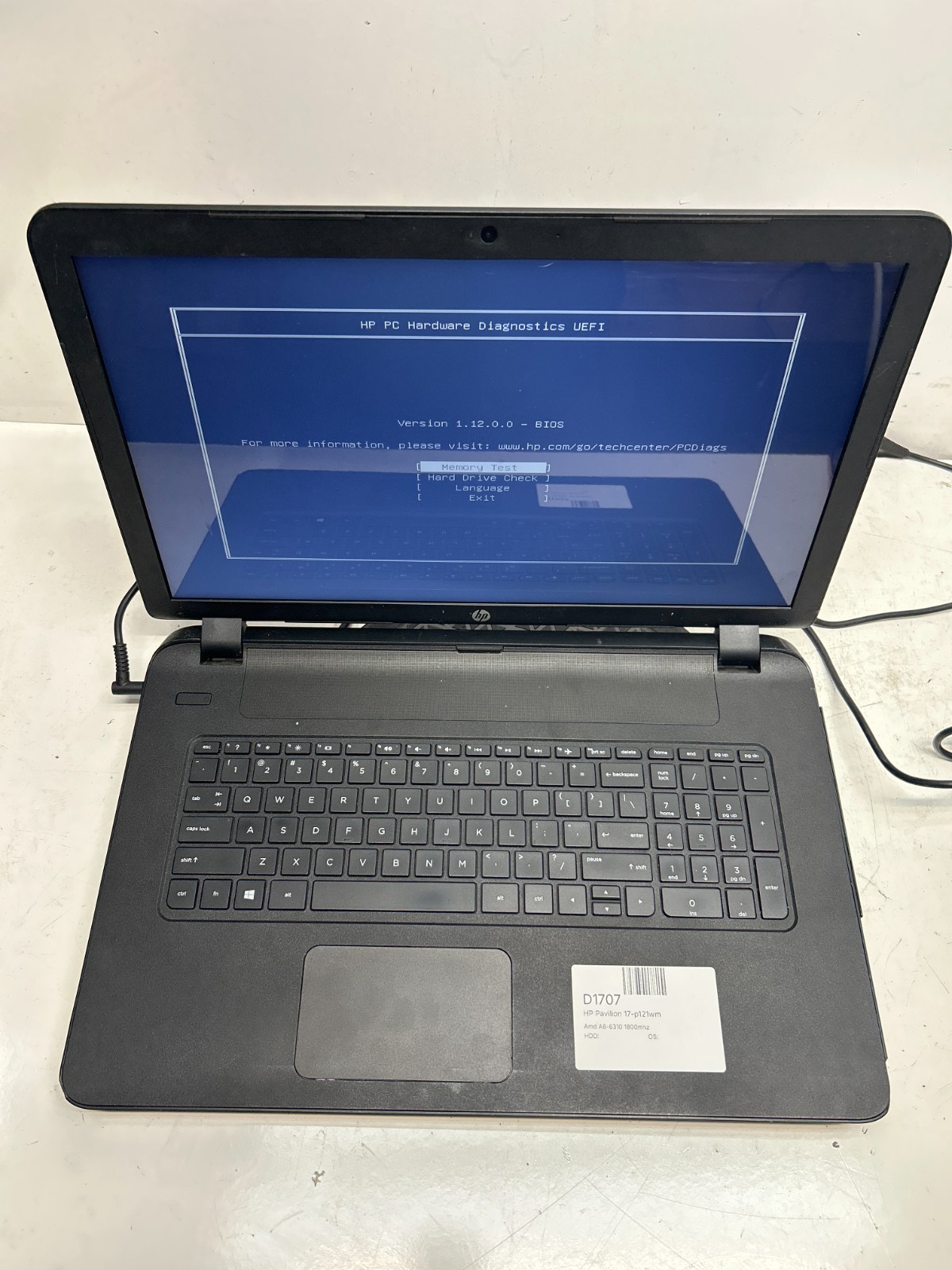 HP Pavilion 17-p121wm AMD A6-6310 1800MHz NO HDD