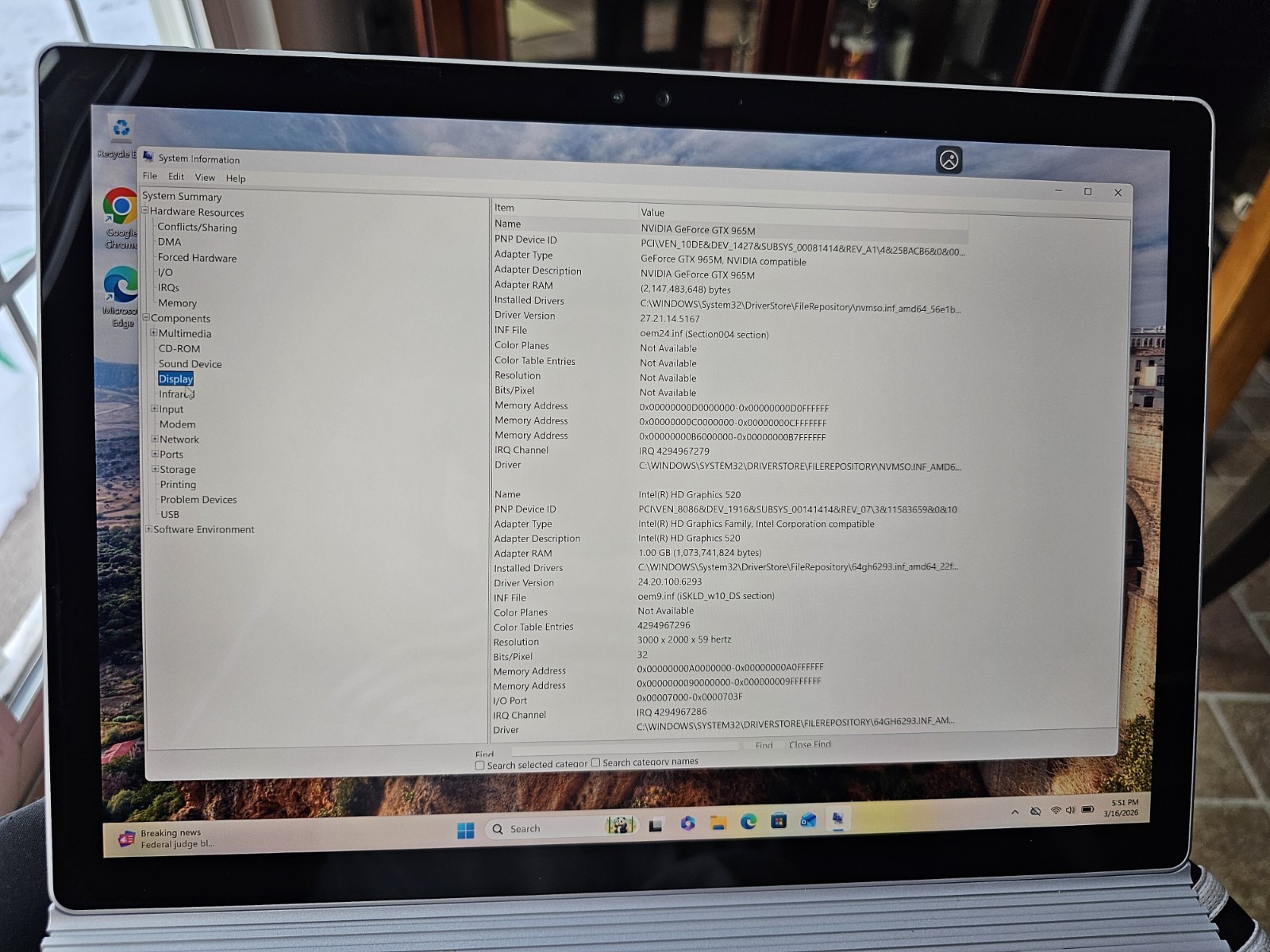 Microsoft Surface 1703 Core i7-6600U 16GB RAM 512GB SSD NVIDIA BACKLIT 3000×2000