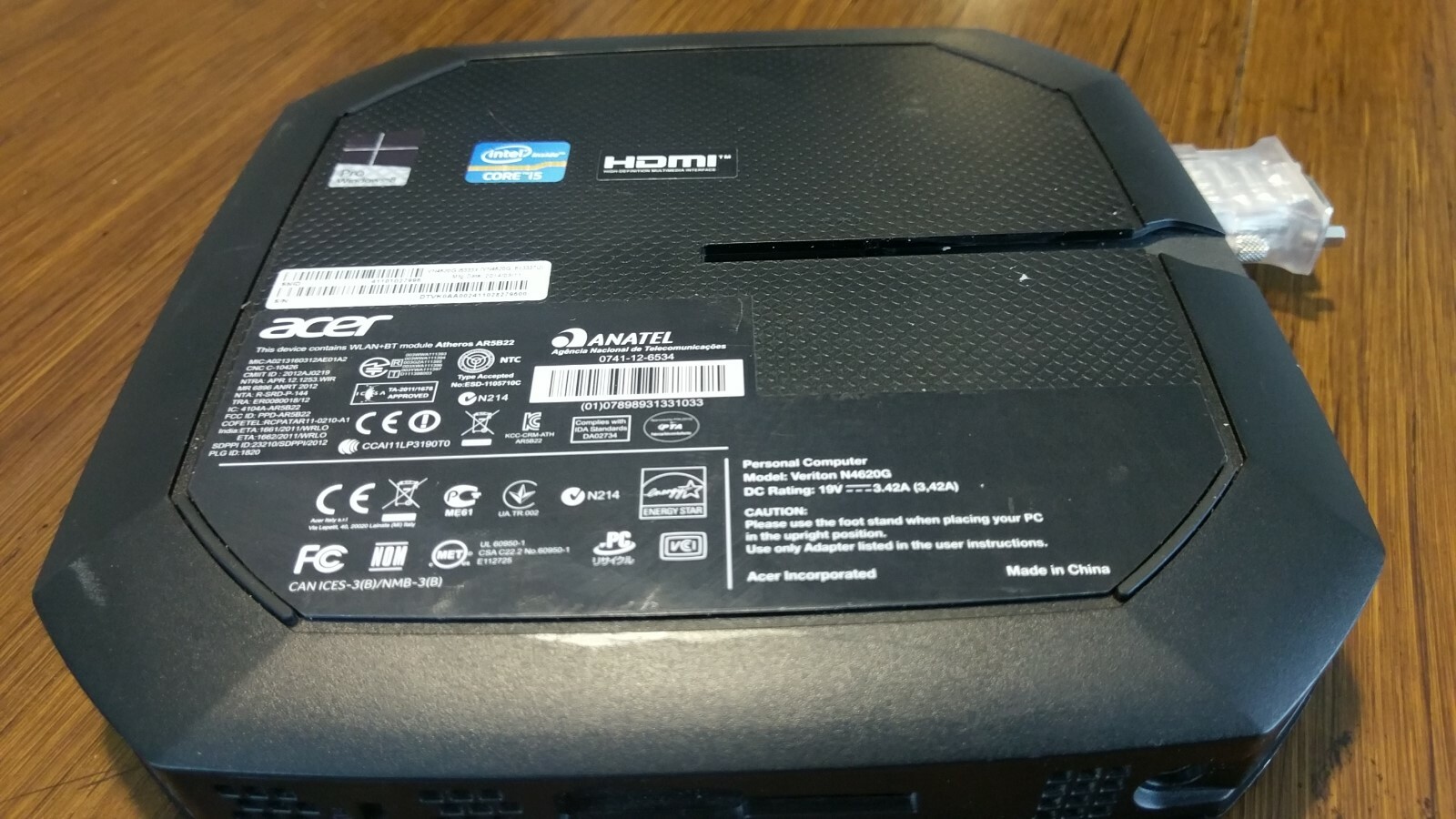 Acer Veriton N4620G 3rd gen Intel® Core™ i5 i5-3337U 4 GB DDR3 500 GB Win10 Pro