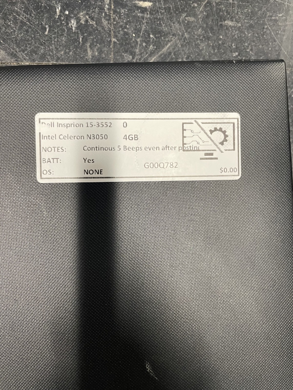 Dell Insprion 15-3552 Celeron N3050 4GB NO SSD/OS SOLD-AS-IS