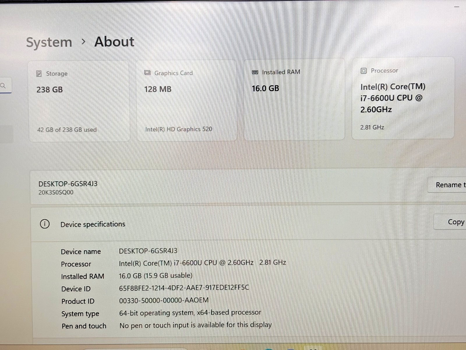 Lenovo ThinkPad x1 Carbon Gen 5 i7-6th Gen 2.60GHz 16GB RAM 256GB SSD Win 11 P*