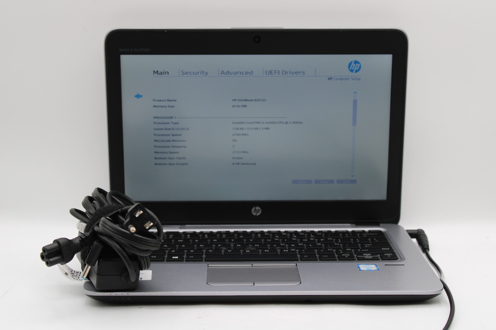 HP EliteBook 820 G3 i5-6300U @ 2.4 GHz 8GB RAM 256GB SSD No OS No Battery