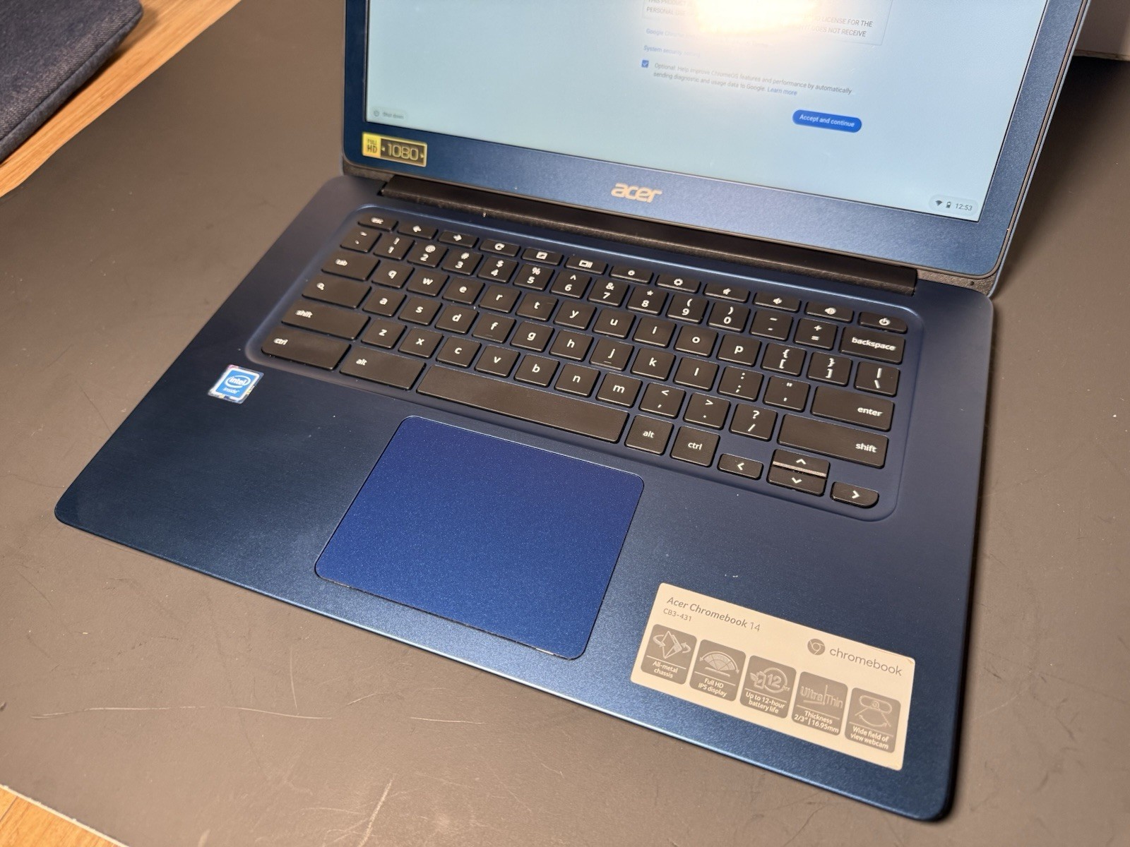 Acer Chromebook 14 CB3-431 Laptop 4 GB RAM 32 GB eMMC Blue W/ Case TESTED RESET