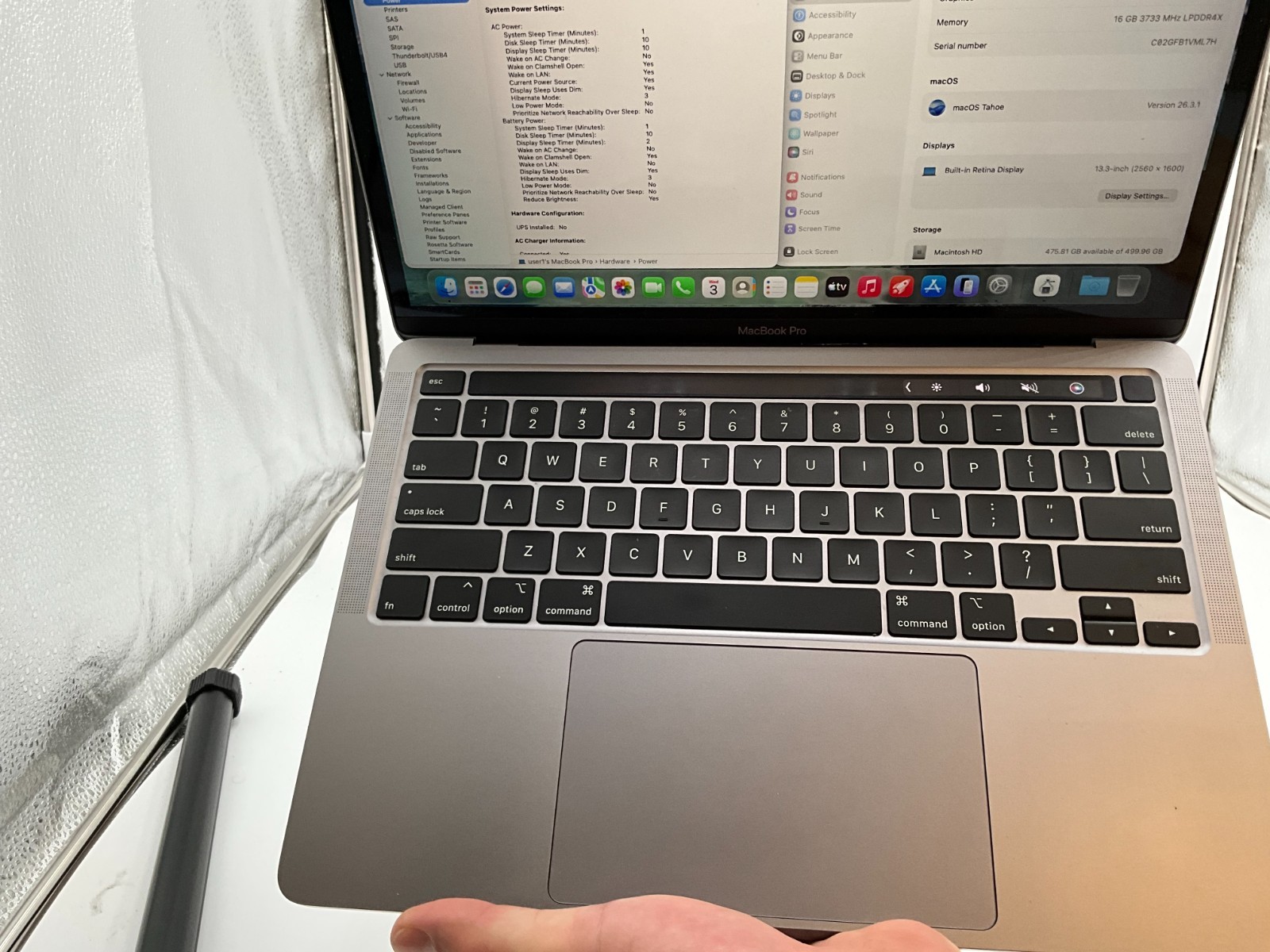 APPLE MacBook Pro 13 A2251 I5-1038NG7 16GB 512GB * TAHOE C02GFB1VML7H