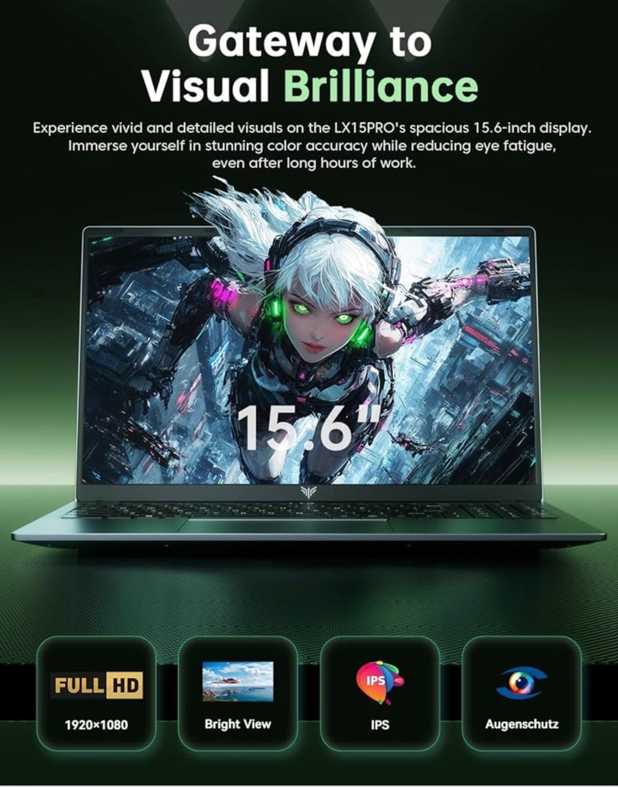 ACEMAGIC LX15PRO 15.6“FHD Display AMD Ryzen 7 5700U (8C/16T) Laptop/Grey