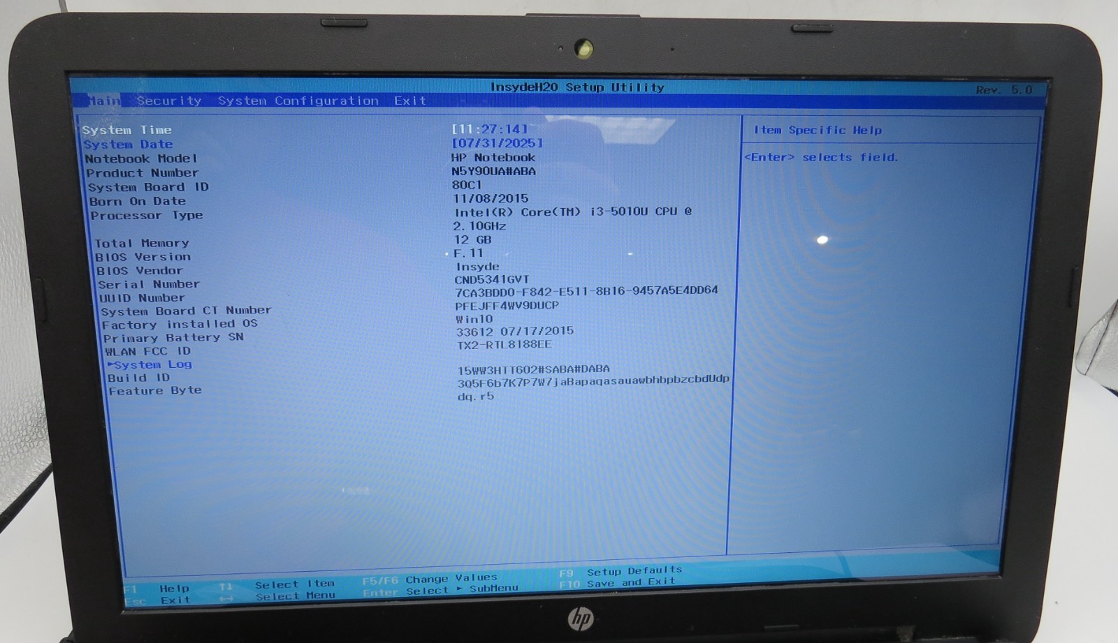 HP Notebook 15-15.6″-i3-5010U@2.1GHz-12GB DDR3 RAM-240GB 2.5 SSD-NO OS
