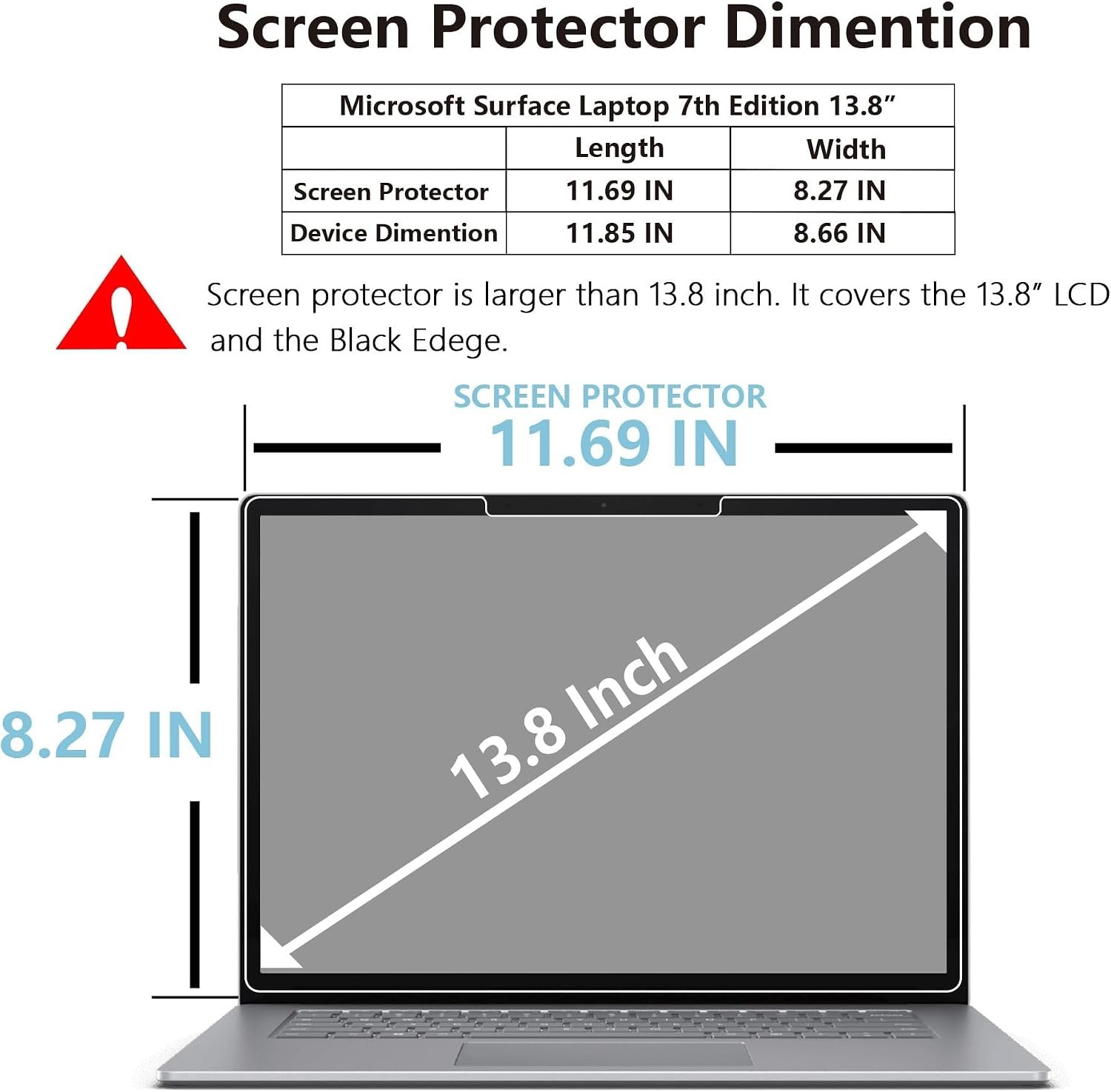 Screen Protector for Microsoft Surface Laptop 7 (2024, 13.8 Inch) – Tempered Gla