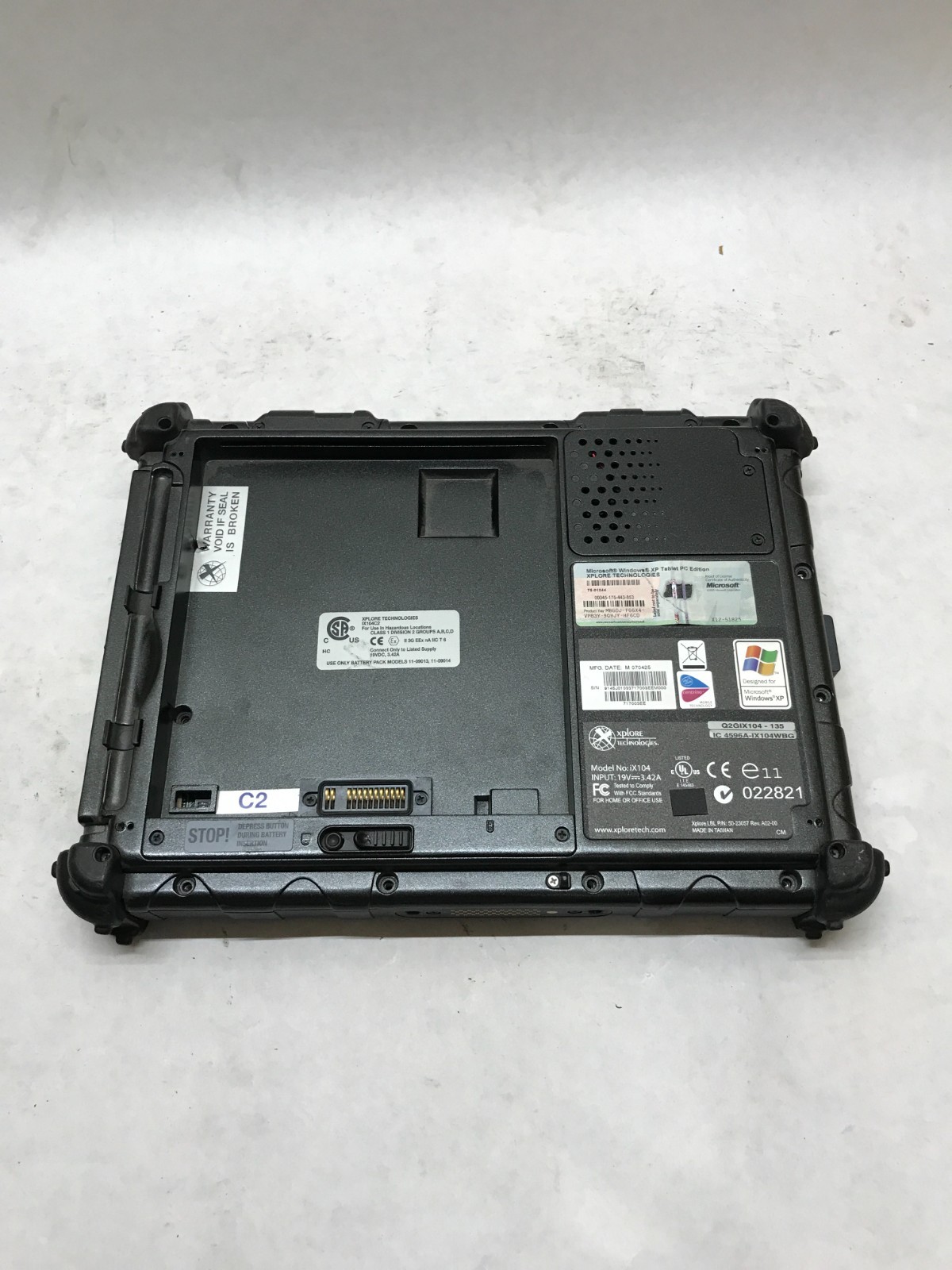 Xplore iX104 Tablet 10″ Intel Pentium NO RAM NO HDD/OS For Parts NO POWER!! – DW