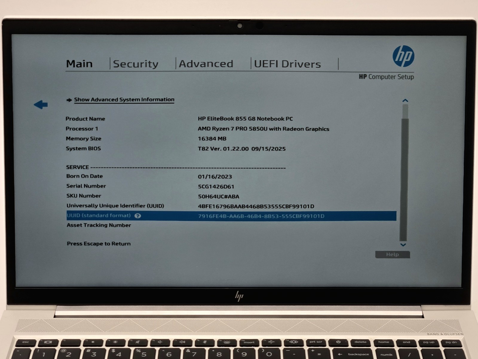 HP EliteBook 855 G8 15″ FHD Touch RYZEN 7 PRO 5850U 512GB 16GB W11P Cam Backlit