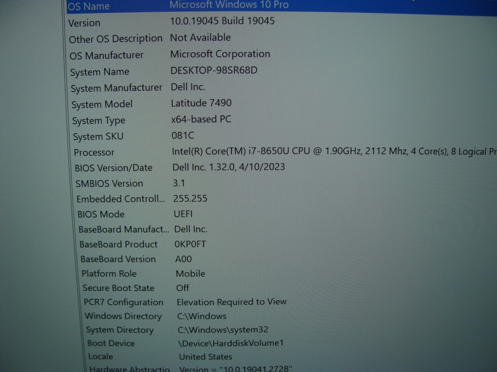 A+ 14″ FHD PwR Battery Dell Latitude 7490 i7-8650U 1.90Ghz 16GB 512GB SIM Ready