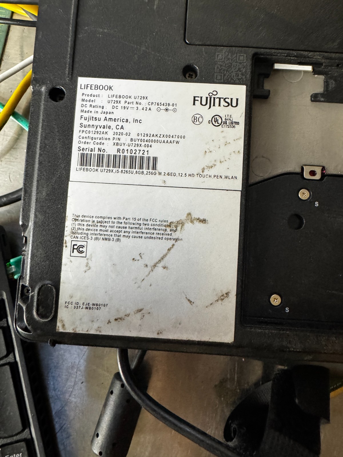 Fujitsu LifeBook U729X Core i5 8th Gen Laptop for Parts/Repair #5851