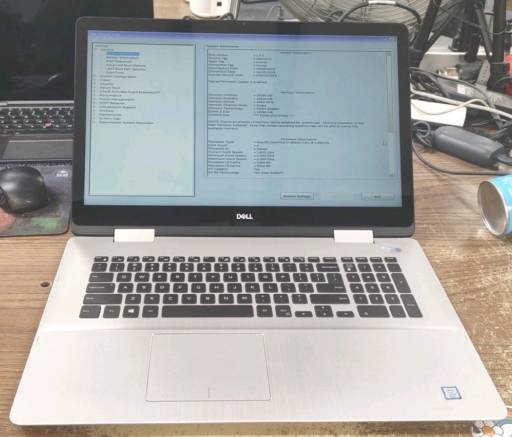 Dell Inspiron 7786 17″ 2-in-1 W/ i7-8565U 16GB RAM, 256GB SSD.