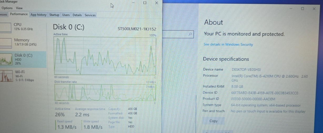 Dell Precision M2800| Intel Core i5-4210M| 8GB RAM| 500GB HDD| Win 10 Pro