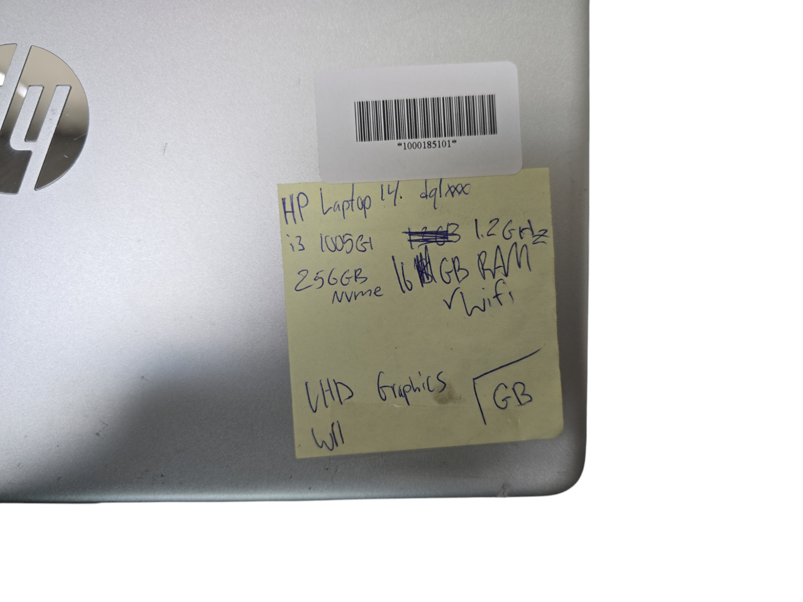 HP 14-DQ1043CL i3-1005G1@1.2GHz 256GB NVMe 16GB Ram Win 11 Tested
