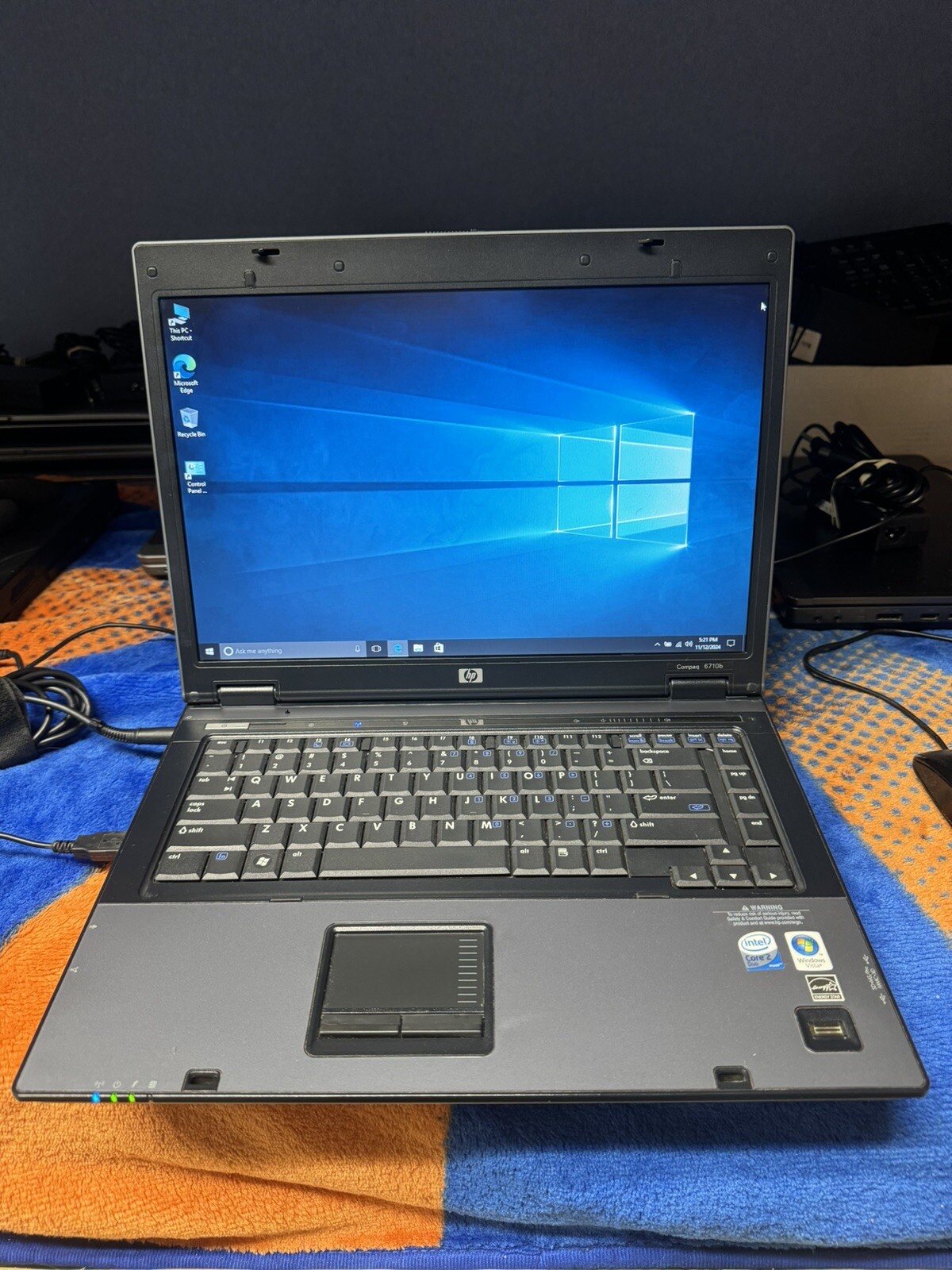 HP 6710b 15.4”, Win10pro, Intel C2D 2.20, 150 GB, 2.5 GB, DVD-RW, Wifi, #003