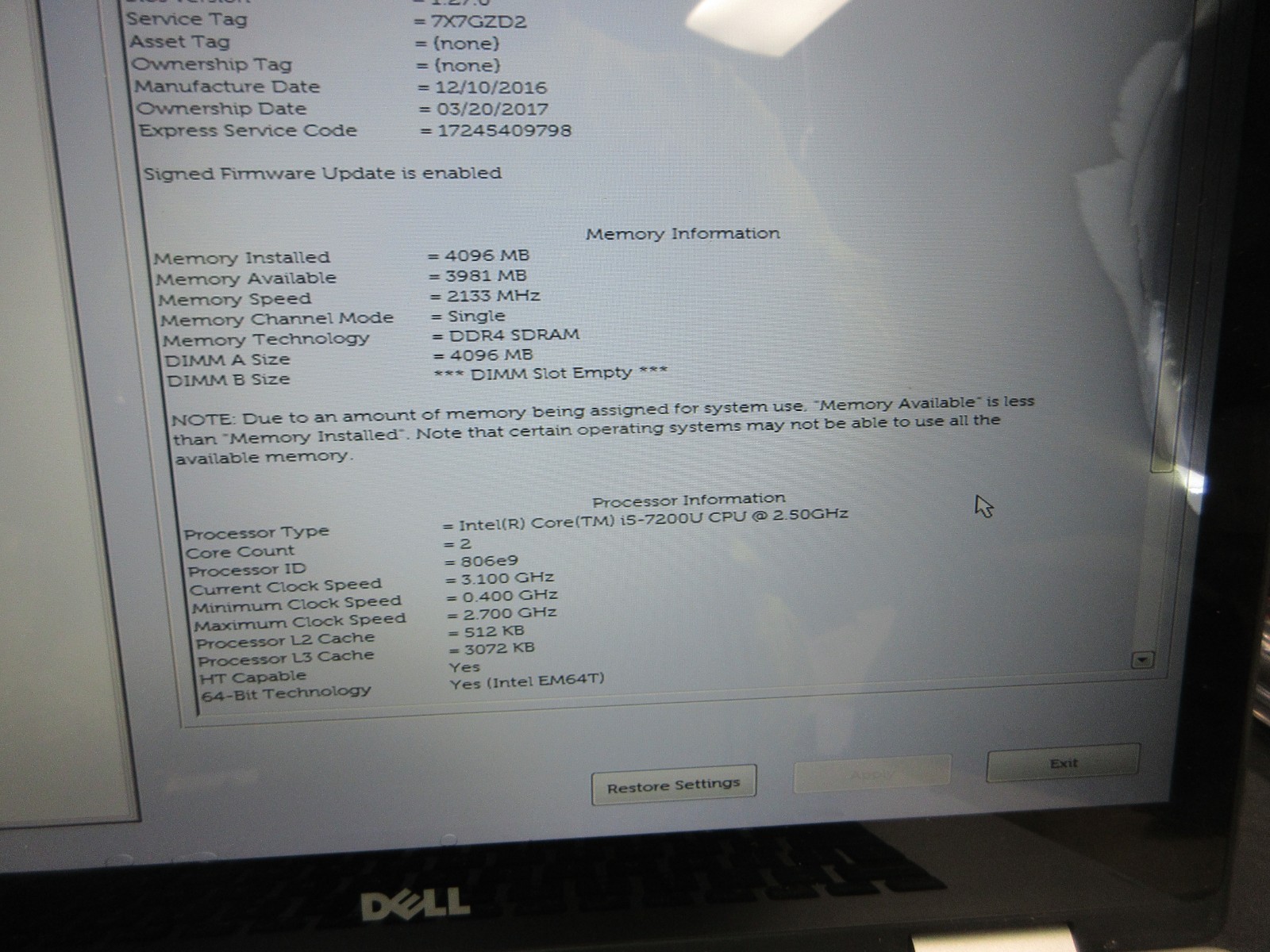 Dell Inspiron 15 7579 15.6″ TOUCH i5-7200U 2.5GHz REBUILD / PARTS