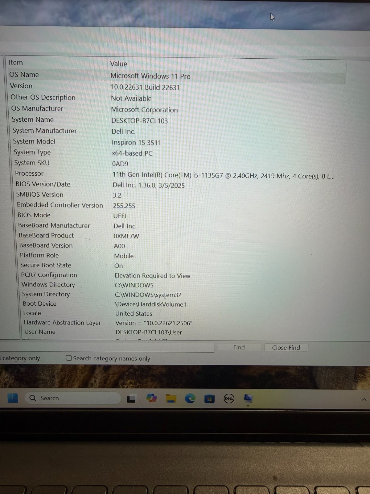 dell inspiron 15 3511 win 11 Pro, Office 2010, 8 GB Ram, 238 GB SSD,