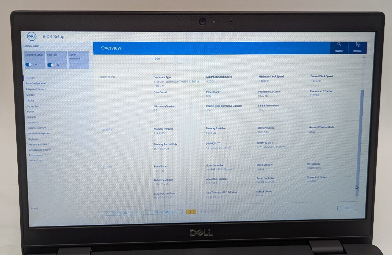 Incomplete Dell Latitude 3420 14″ Laptop Intel Core i5-1135G7 2.40GHz 8GB RAM