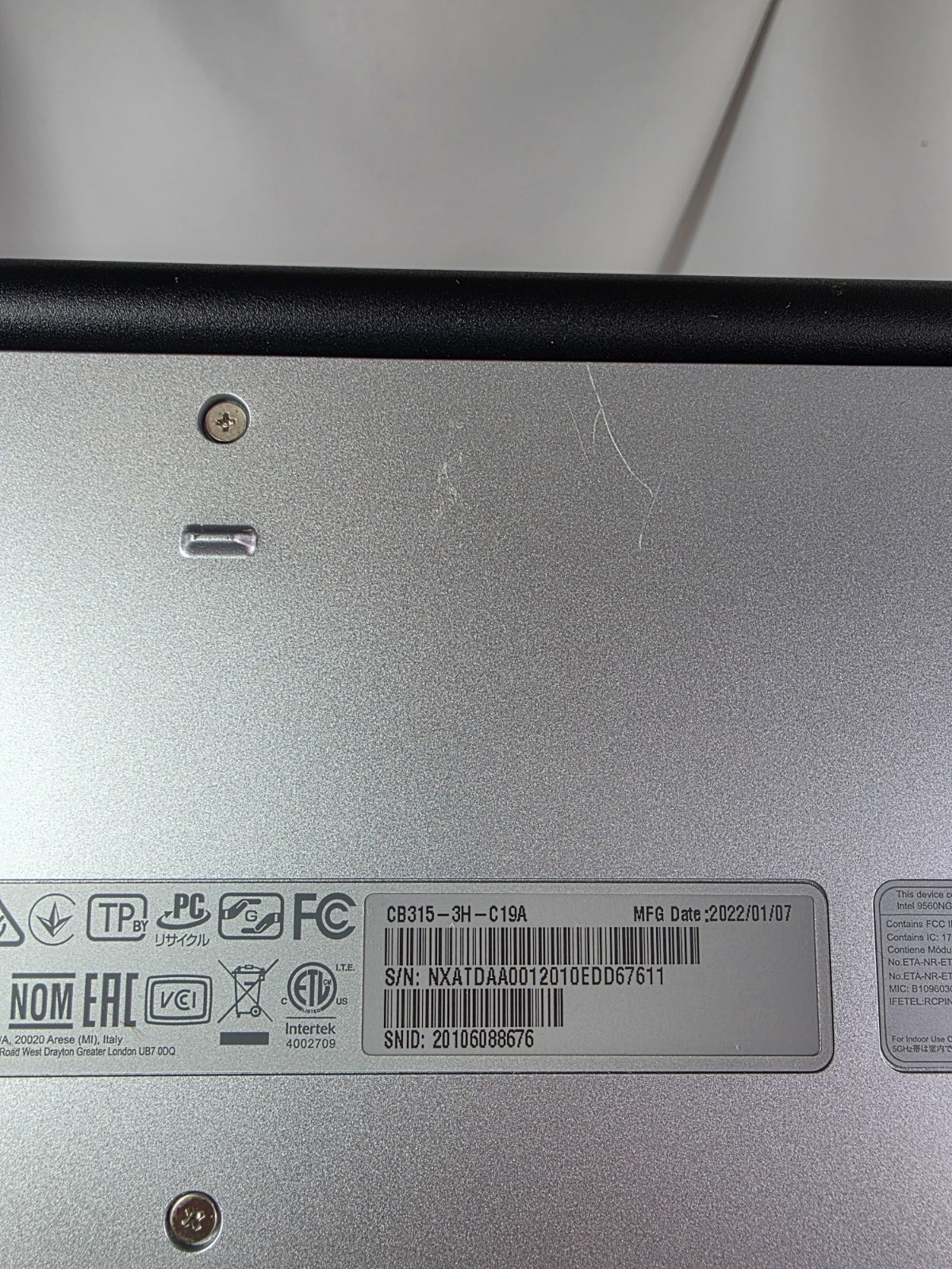 Acer Chromebook CB315-3H N19Q3 15.6 Laptop Chrome With Case And Cable WORKS