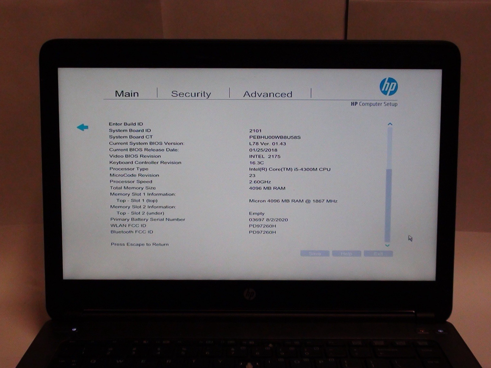 HP ProBook 640 G1 i5-4300M 2.60GHz 4GB RAM 120 GB Hard Drive w/ Win10 & Charger