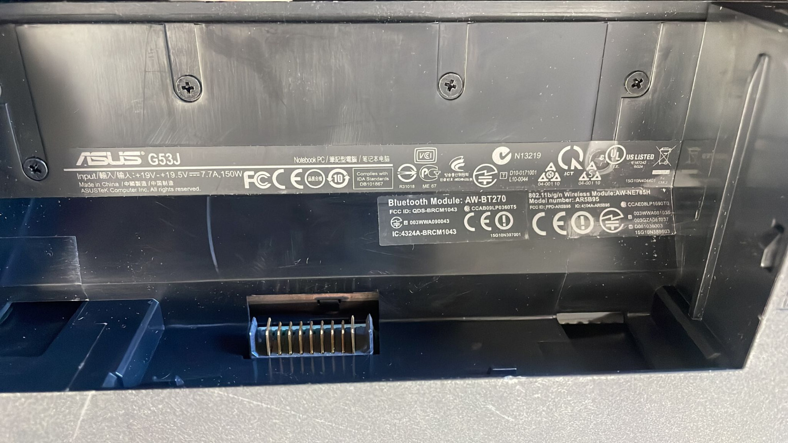 ASUS G53Jw 15.6″ Notebook Computer Core i7-740Qm not turning on , nO Battery