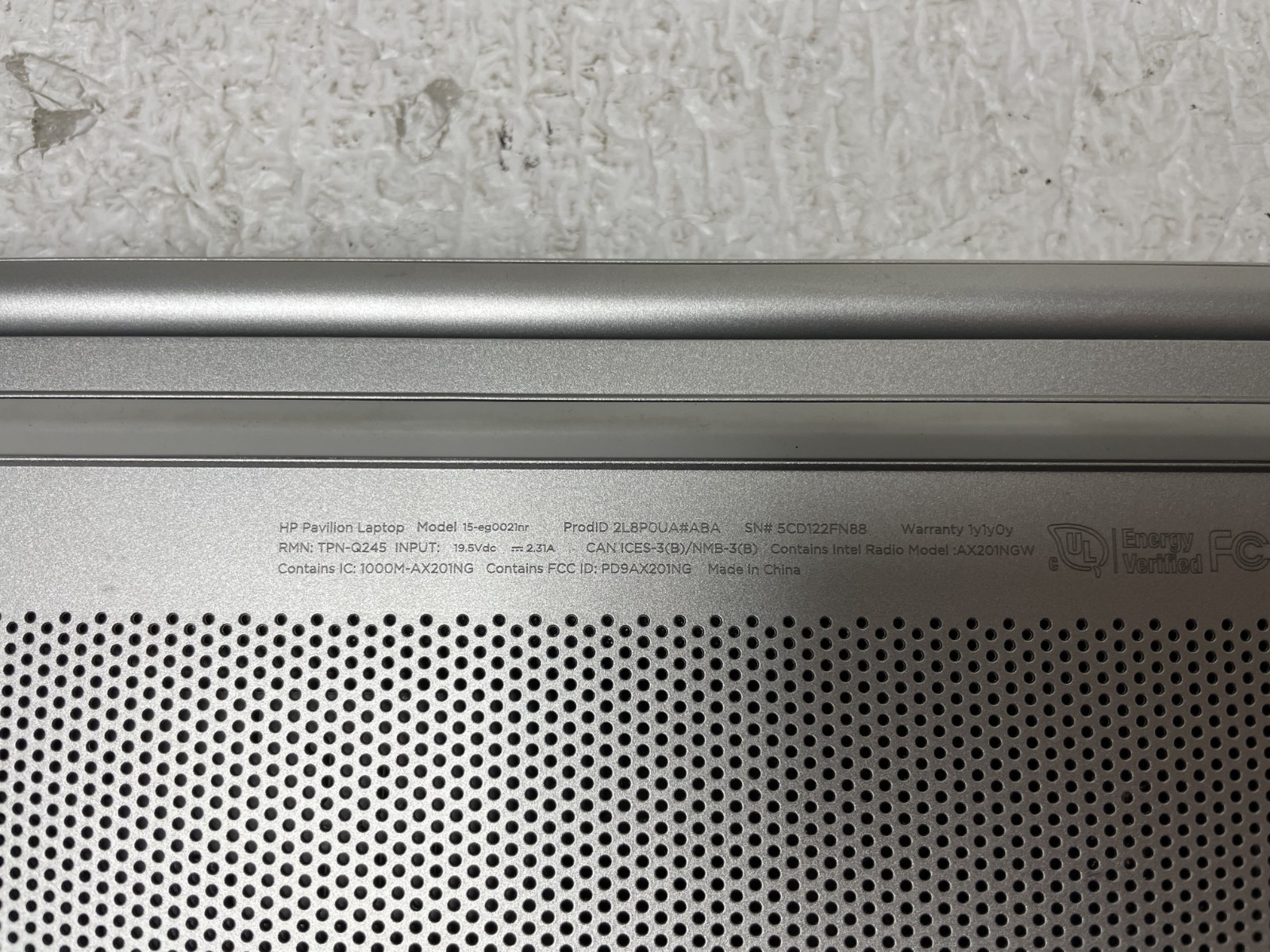 HP Pavilion 15-eg0021nr Intel i7-11th 8GB RAM NO SSD Parts *READ