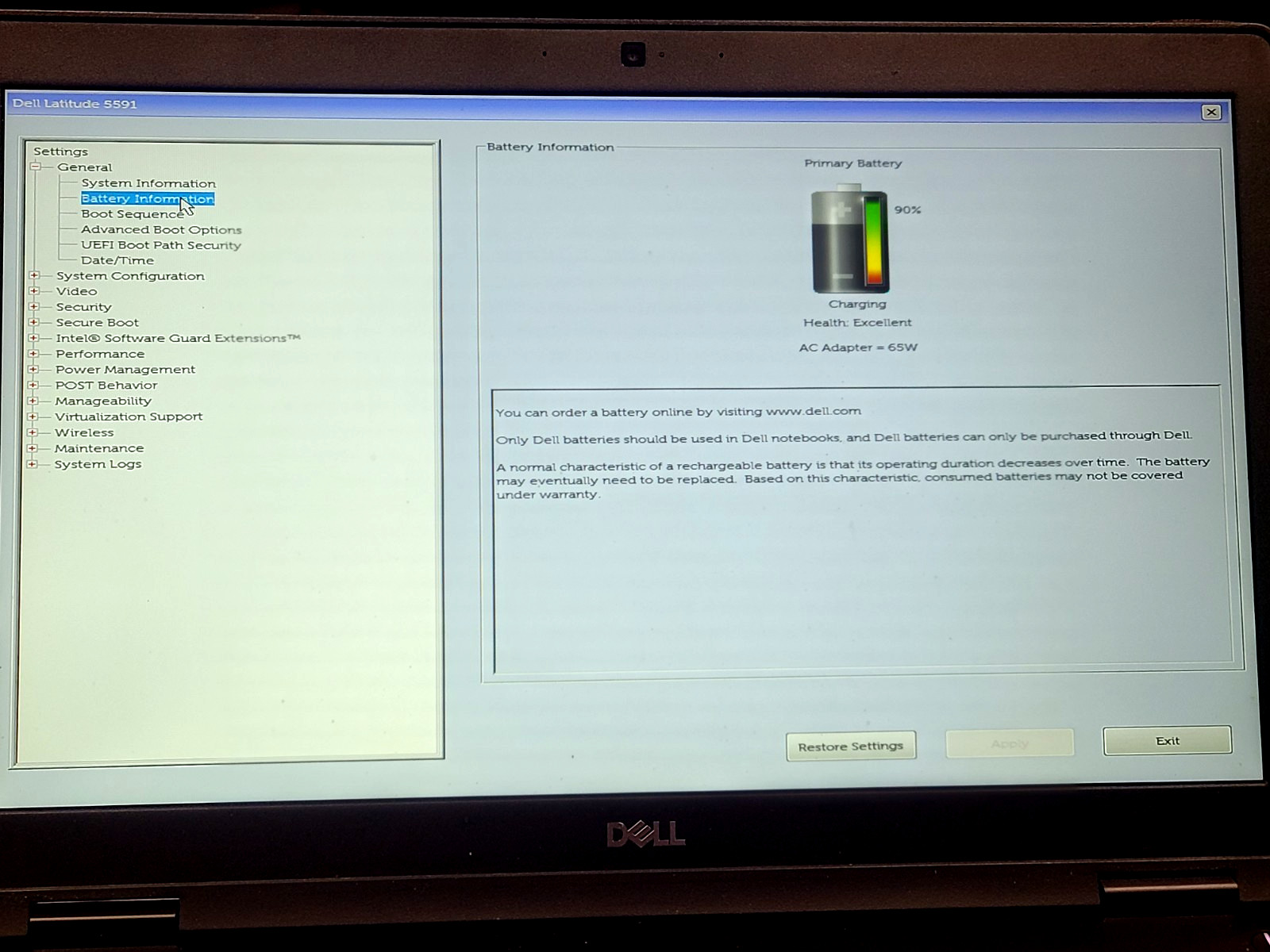 Dell Latitude 5591 FHD Intel i5-8400H 8GB RAM/256GB SSD Win11Pro, B, Powercord