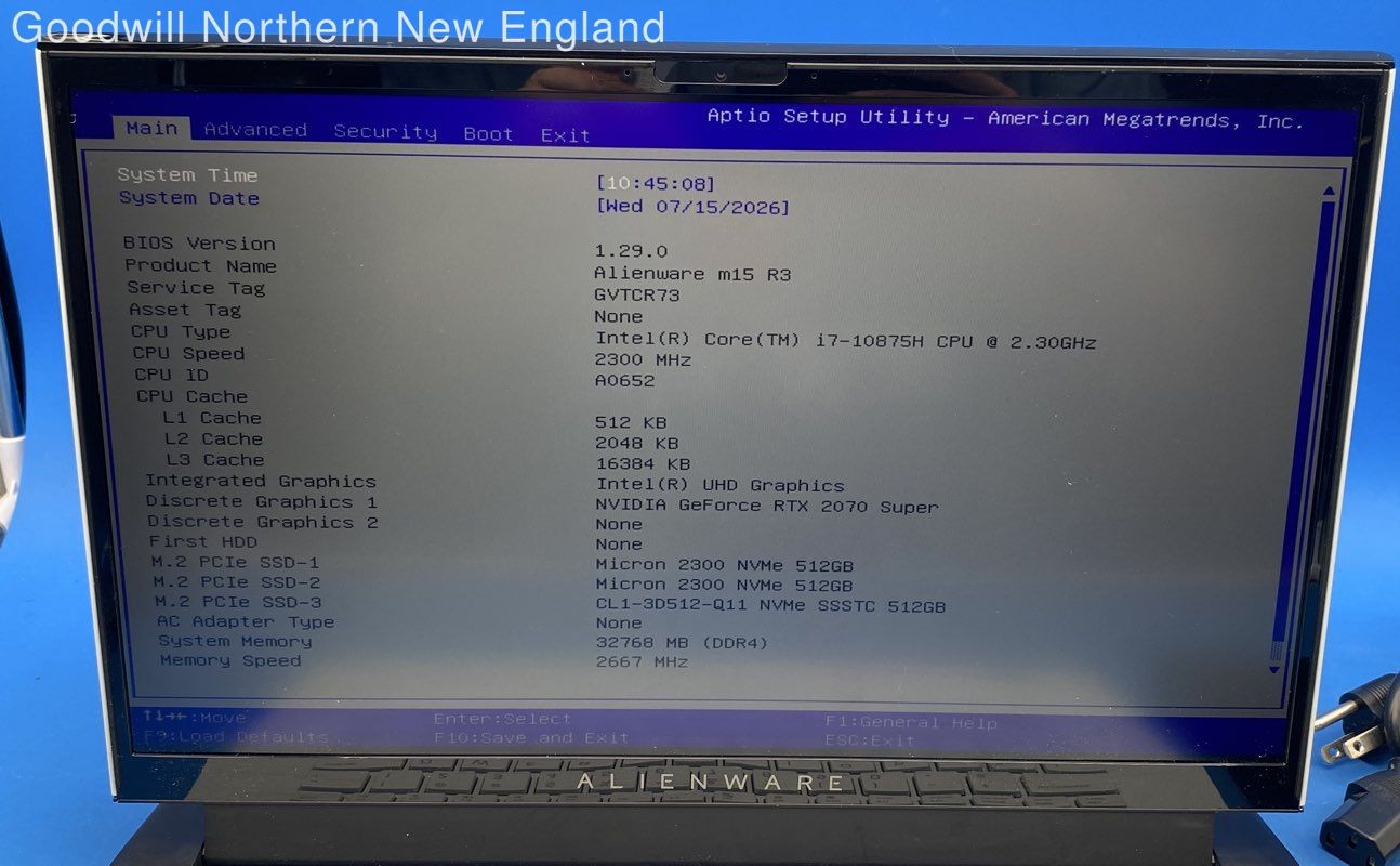Alienware m15 R3 15.6″ i7-10875H RTX 2070 Super 8GB, 32GB DDR4, 1TB NVMe – No OS