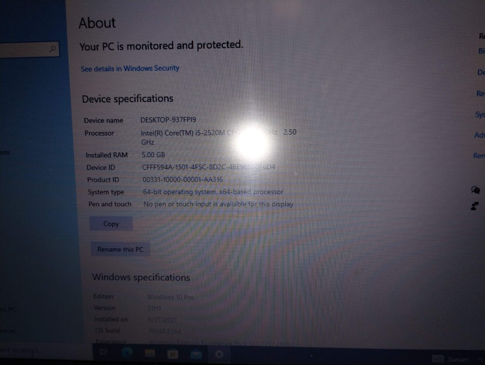hp probook 5330m w/ i5 2520m CPU/ 5GB Ram/ 250 GB Hard Drive/ Windows 10 Pro