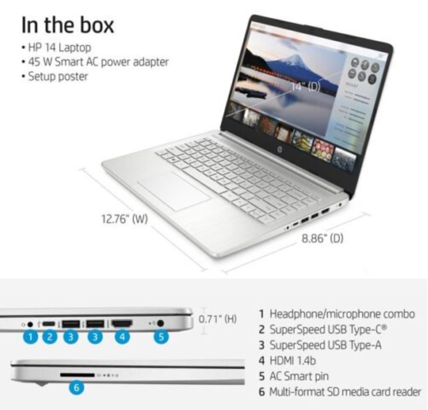 HP 14″ FHD Laptop Notebook Ryzen 3 3250U(beat i3-8145U) 12GB RAM 512GB SSD New!
