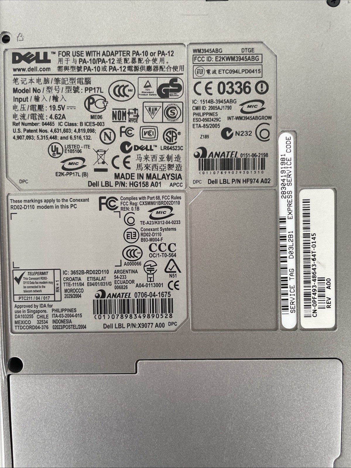 Dell Latitude D520 INTEL CELERON M @1.60GHz 1GB RAM 120GB HDD WINXP – PARTS