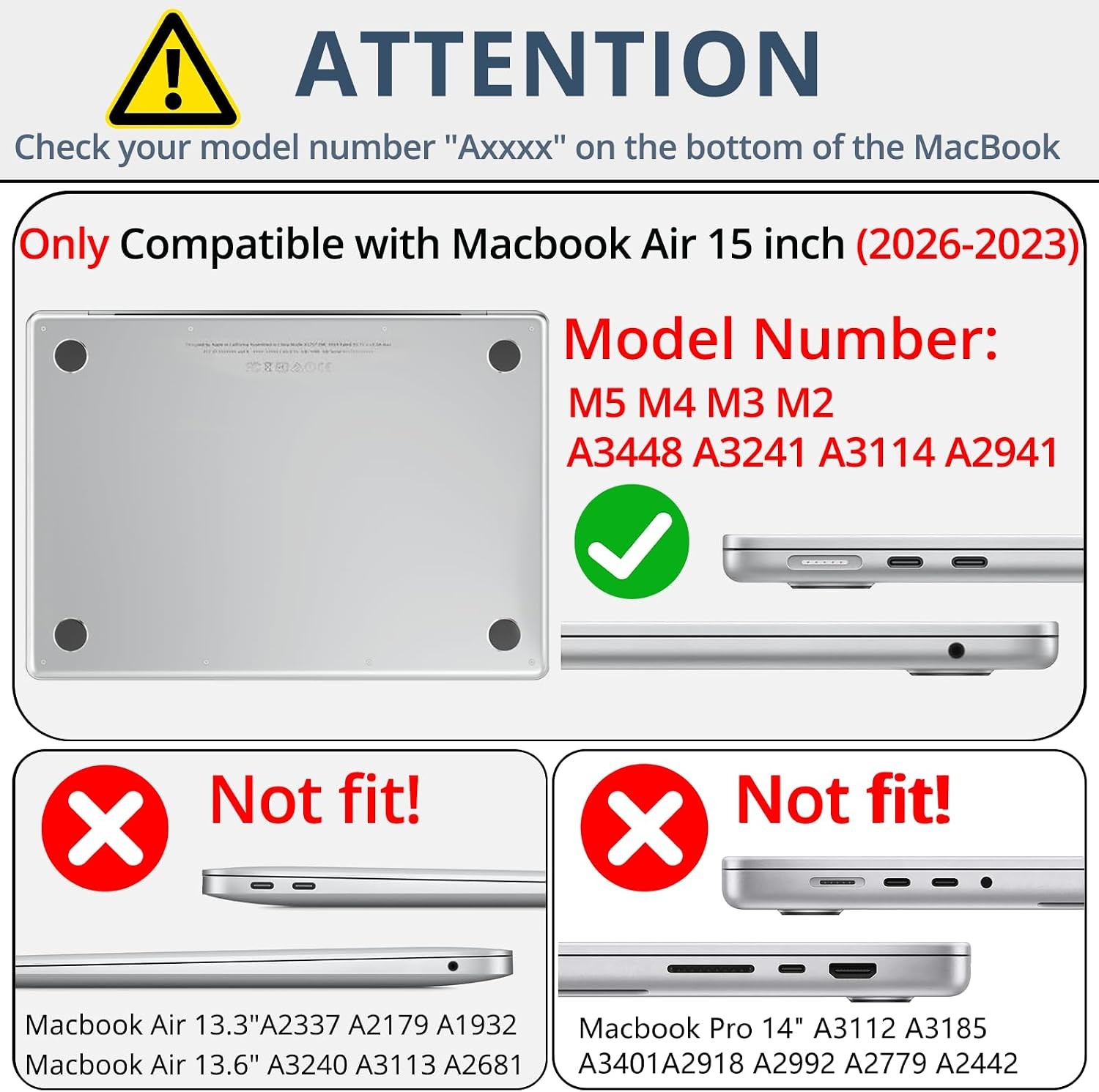 MacBook Air 15 Inch Case 2026-2023 M5 M4 M3 M2 A3448 A3241 A3114 A2941, Blue Col
