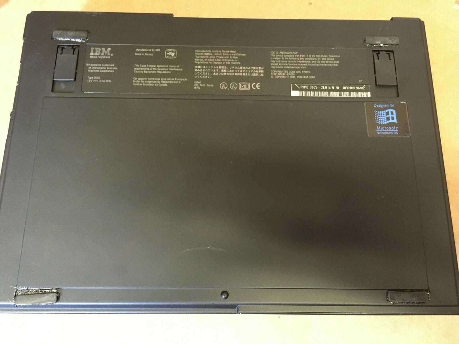 Rare Vintage IBM ThinkPad 365X Pentium  LAPTOP WINDOWS 95 Installed, FDD