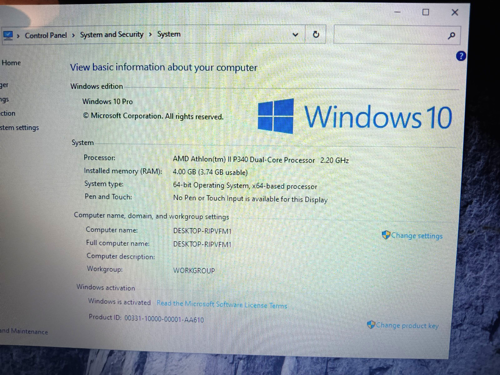 Hp Pavilion dv5-2134us/Amd Athlon P340 2.20/4gb/128gbSSD/Windows 10 ProWeb/14.5″